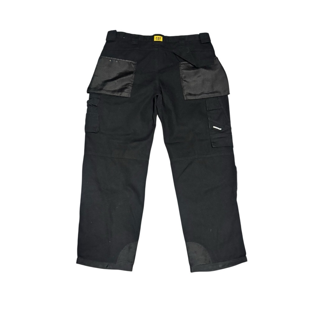 CAT Caterpillar Work Pants Black Cargo Utility Tool Holders Gorpcore Size 44x36 - Picture 2 of 6